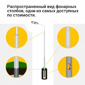 Опора несиловая трубчатая прямостоечная НП-7,0-8,5-02-г.ц. КСО-0008